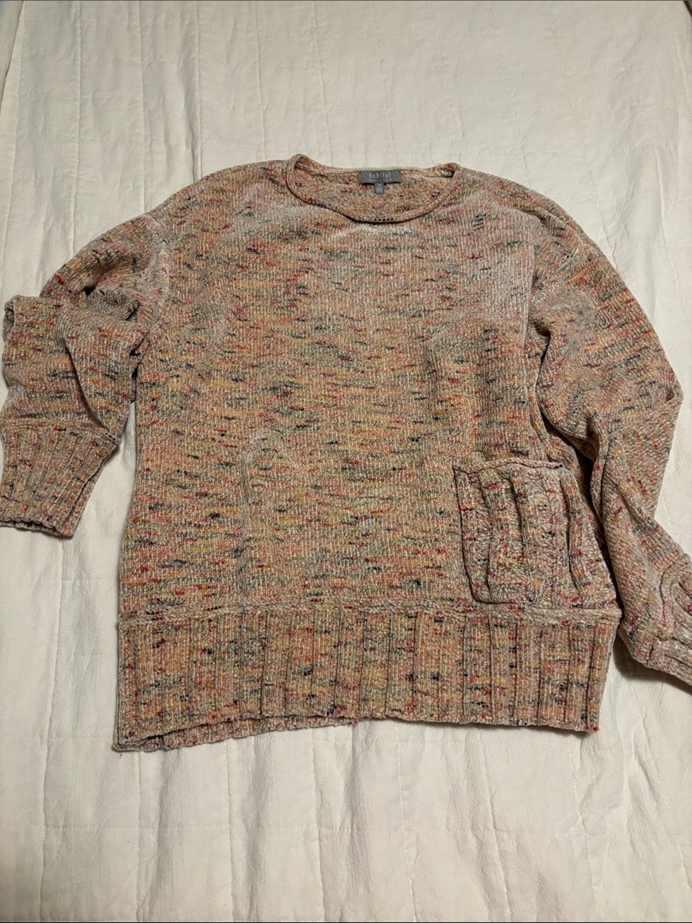 Habitat Multicolor Speckled Crewneck Sweater - Cream Base with Color Flecks